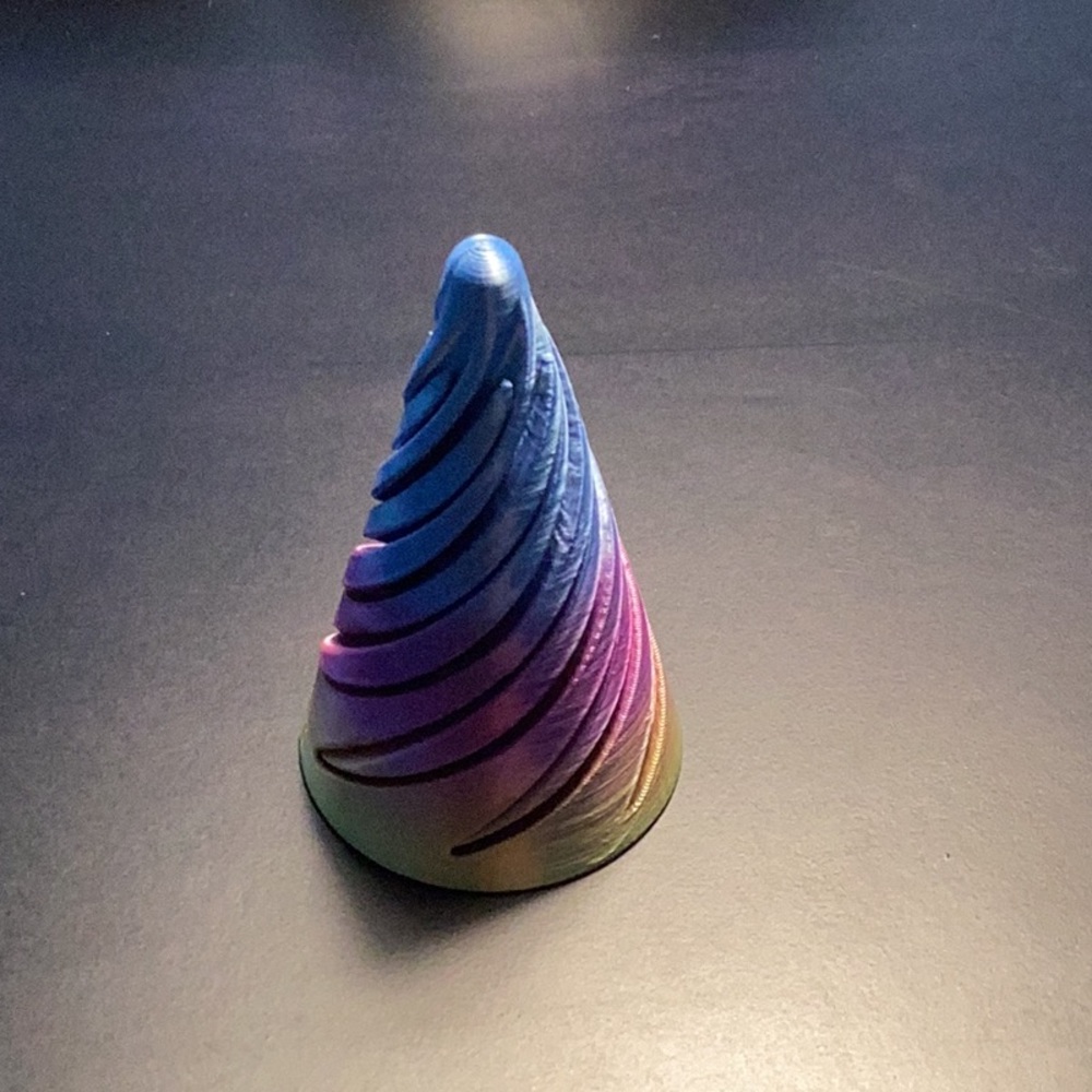 Blue, pink, yellow spiral fidget